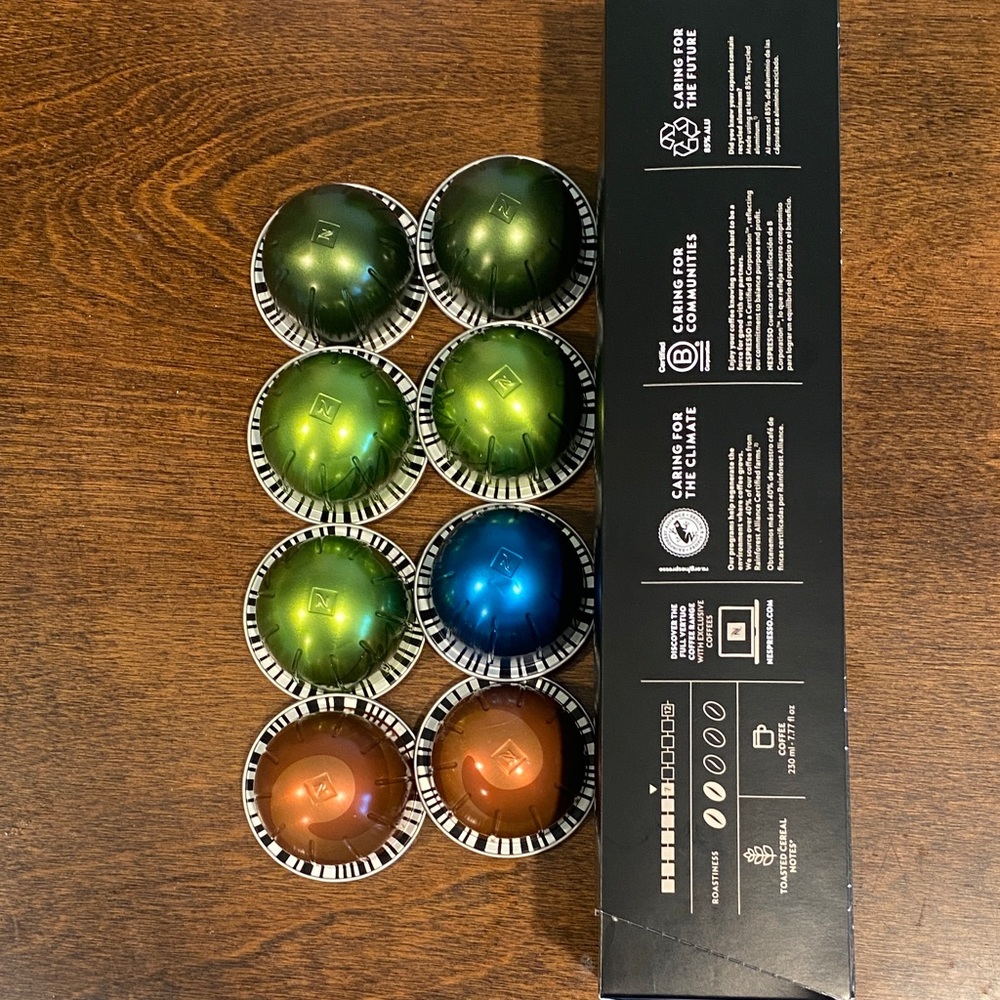 Nespresso Assorted Vertuo Coffee Capsules & Full Sleeve of Odacio